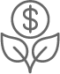Icon of plant with dollar sign